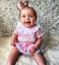 Rahigo ss25 IN PINK AN WHITE plumetti top and skorts set (pink and white plumetti skirt)D