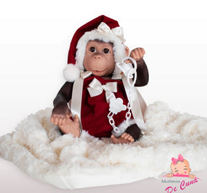 36311 Lolo Reborn Monkey in Christmas Romper