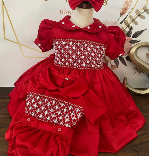 Handmade smocked dress set. 5/6weeks delivery