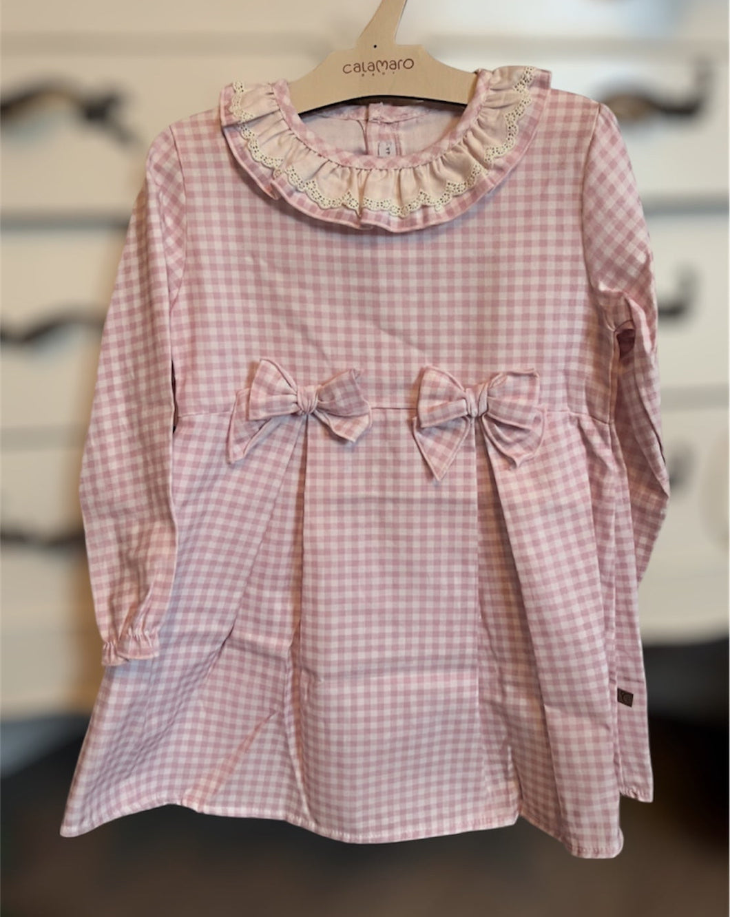 Pink and cream older girls dress
