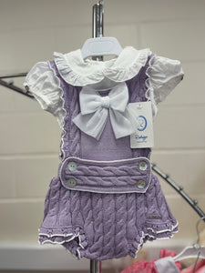 Rahigo SS24 romper and shirt IN LILAC WITH WHITE TRIMS