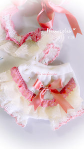 ELA SS24 top bottoms and bonnet  (handmade 6weeks)
