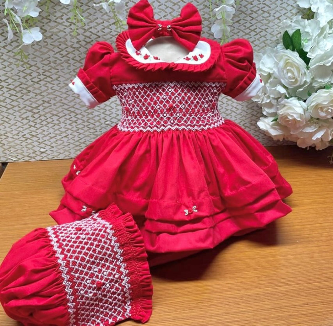 Christmas handmade  luxe smocked (5/6week preorder)