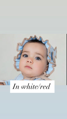 Rahigo aw25 BONNET WHITE AND RED