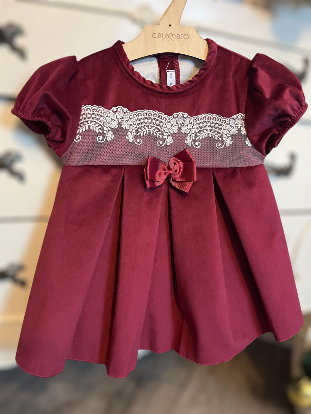 Red velvet dress 21314-B