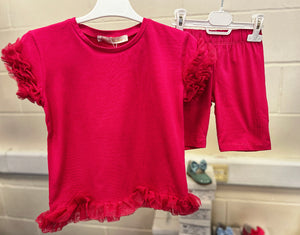 Hot Pink Tulle shorts set AGE 10