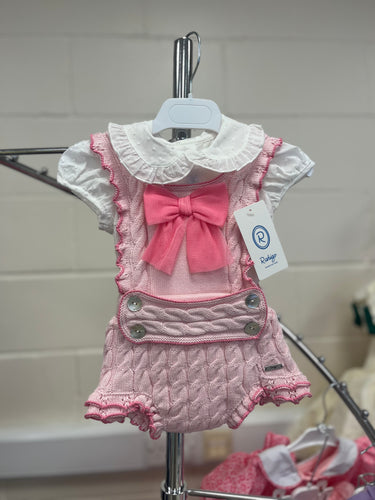 Rahigo SS24 romper and shirt IN BABY PINK WITH HOTPINK TRIMS
