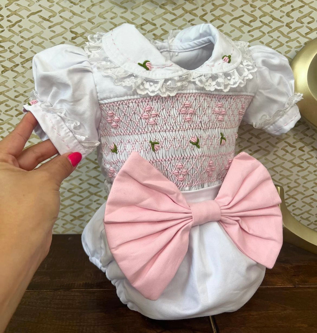 Handmade smocked romper set. 5/6week preorder