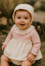 Pink Dress And Nappy Cover With bonnet 25407