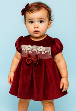 Red velvet dress 21314-B