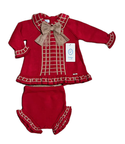 IN STOCK Rahigo dress and knickers red/camel