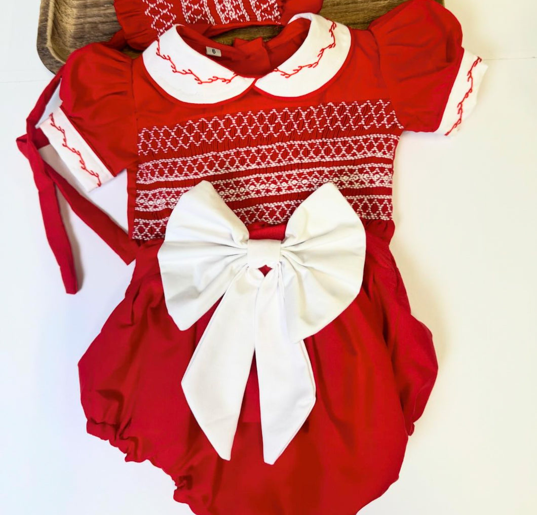 Handmade smocked romper set. 5/6week preorder