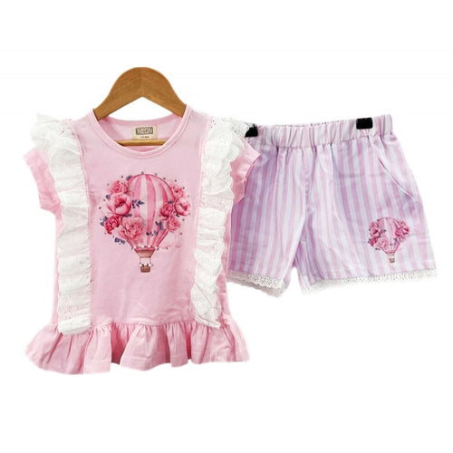 Pink Baloon shorts set