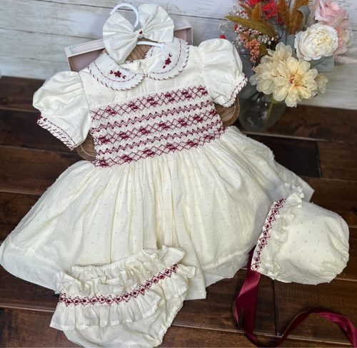 Handmade smocked dress set. 5/6weeks delivery