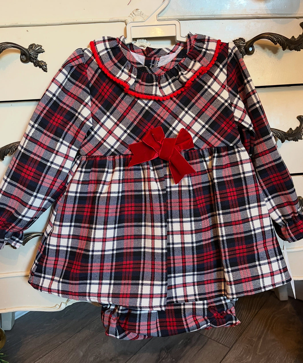 Bow Dress And knickers tartan classic