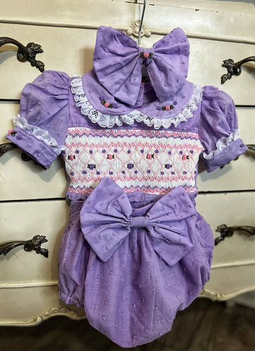 Handmade smocked romper set. 5/6week preorder