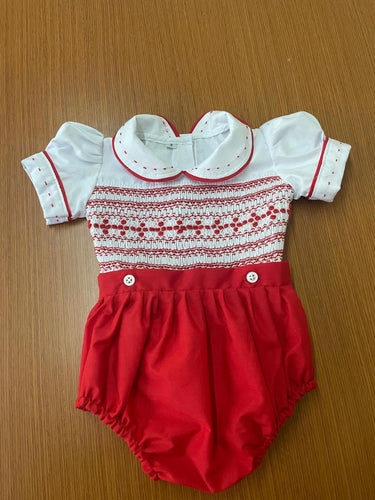 Handmade smocked romper set. 5/6week preorder