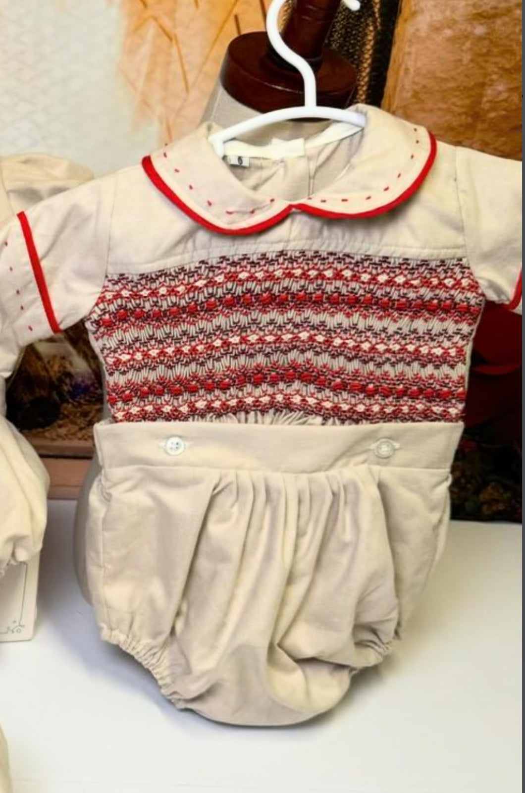 Handmade Christmas  romper set. 5/6week preorder