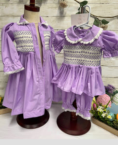 SS25 Handmadesmocked easter Pyjamas set. 5/6weeks delivery 1098