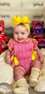 Rahigo ss25 romper and top set fusica/lemon