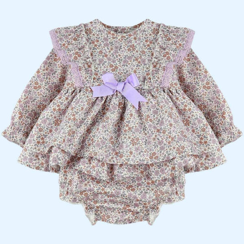 Floral baby dress and knickers