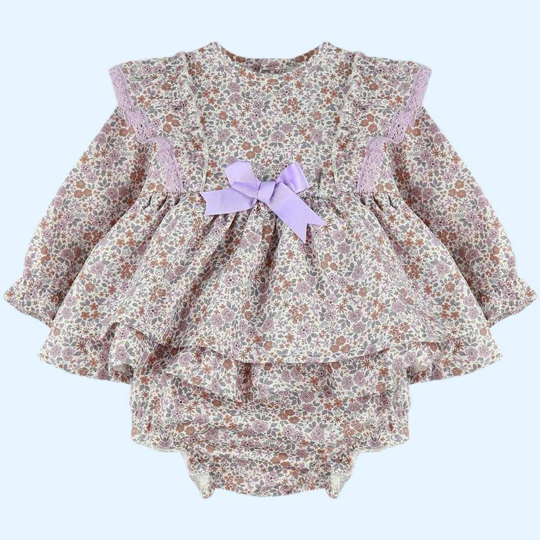 Floral baby dress and knickers