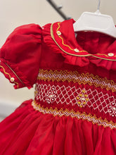 Luxury smock red and gold. (December delivery)