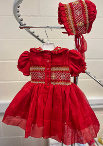 Luxury smock red and gold. (December delivery)