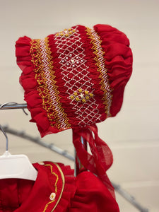 Luxury smock red and gold. (December delivery)