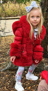 Red Faux Fur Jolene Coat 6-14