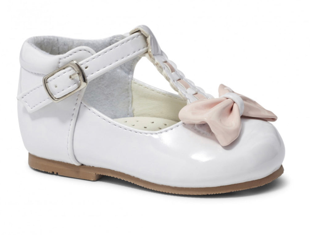 White/pink Mary Janes