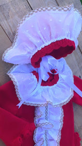 Ela AW21 romper Red (bonnet sold separately) preorder 5/6weeks)