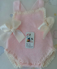 Summer knitted bow romper CREAM 6months