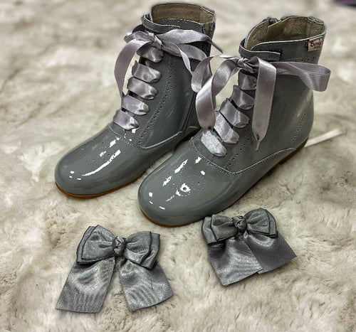 Grey patent bambi book EU 33 IN STOCK