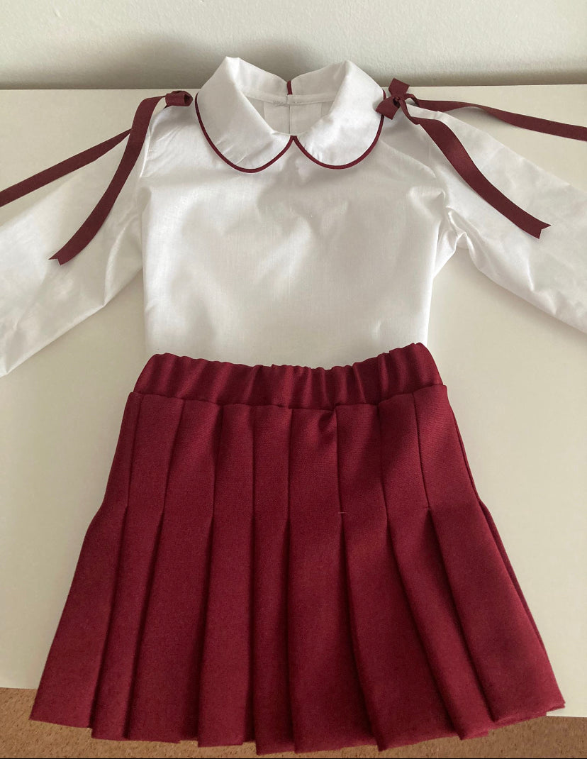 School uniform skirt and blouse set (5/6weeks handmade)