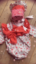 Ela valentines Romper and bonnet (4/5weeks delivery no)