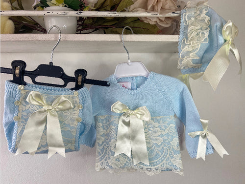 Ela Blue lace set - blanket sold separately