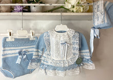 Luxury knit blue set (Handmade 6-8week Leadtime)