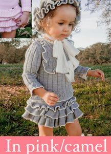 12months Rahigo AW22 skirt and jumper PINK/CAMEL