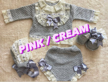 In stock LUXURY KNITTED PINK  4piece set