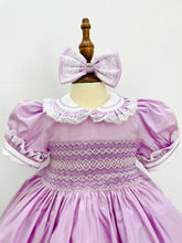 Lilac smock with bows