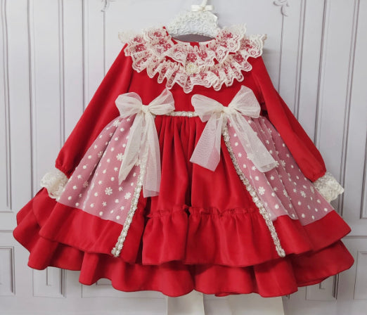 Sonata red dress 21 (preorder 5/6weeks) – Little Closet BabyWear