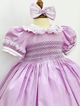 Lilac smock with bows