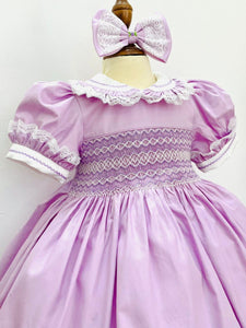 Lilac smock with bows