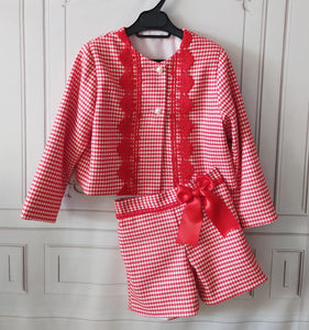 VALENTINA Blazer, shorts and shirt set (red) PREORDER 5/6 weeks