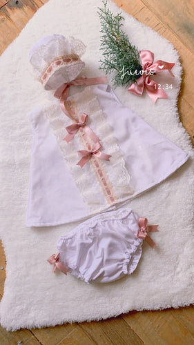 Ela SS23 dress knickers and bonnet (6WEEK HANDMADE)