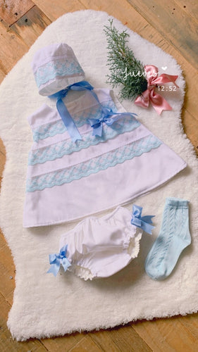 Ela SS23 dress knickers and bonnet (6WEEK HANDMADE)