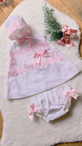 Ela SS23 dress knickers and bonnet (6WEEK HANDMADE)