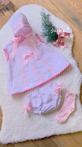 Ela SS23 dress knickers and bonnet (6WEEK HANDMADE)