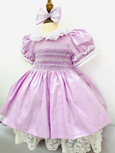 Lilac smock with bows